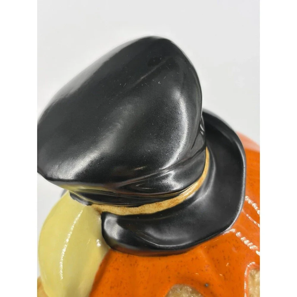 Vintage Yozie Ceramic Orange Pumpkin Head Halloween Light